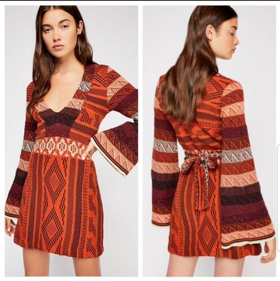 patchwork sweater dress